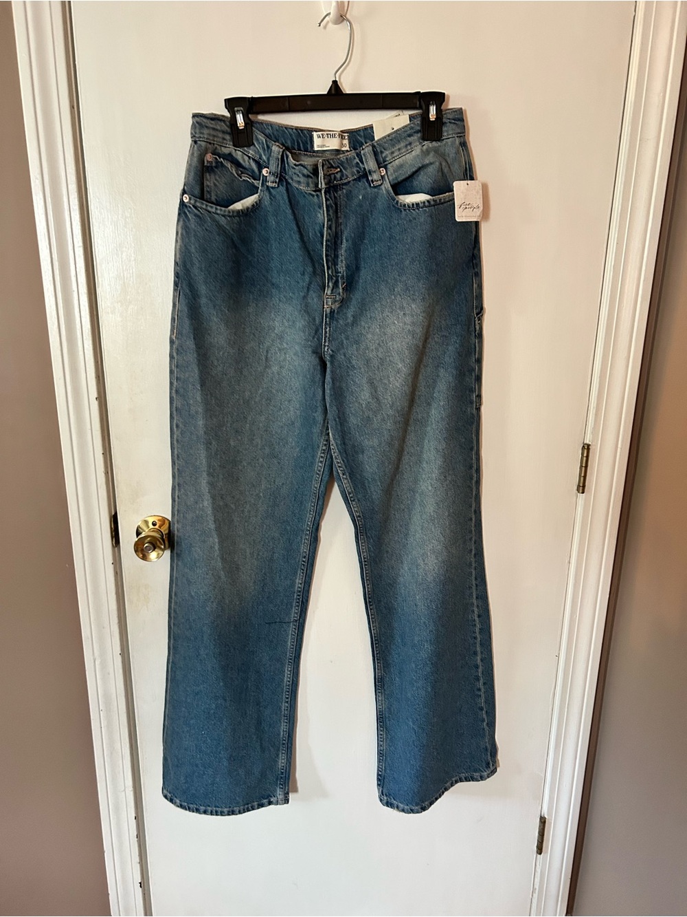 We The Free Vintage Wash Blue High-Rise Straight Jeans